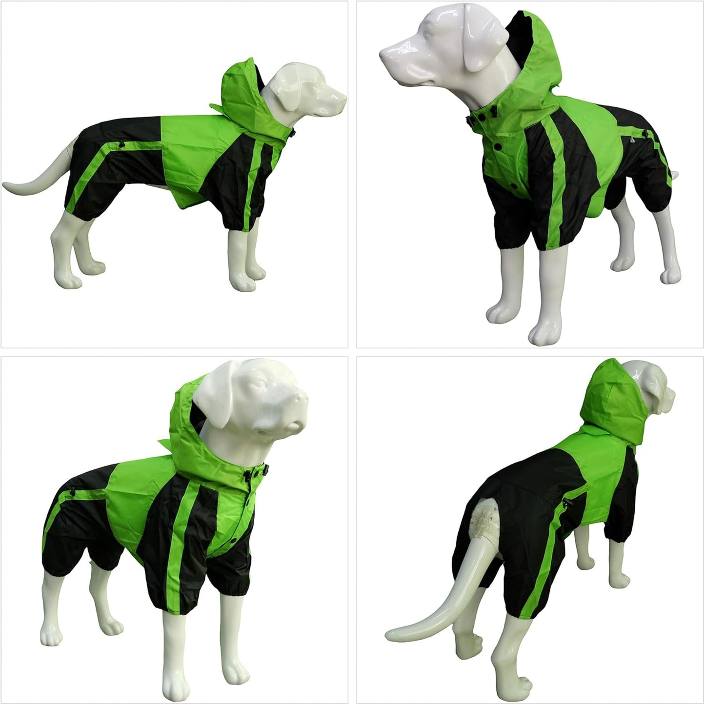 Pet Apparel Large Dog Clothing Raincoat Pet Clothes Rain Coat for Big Large Dogs Red Green Waterproof (L-M, Green)