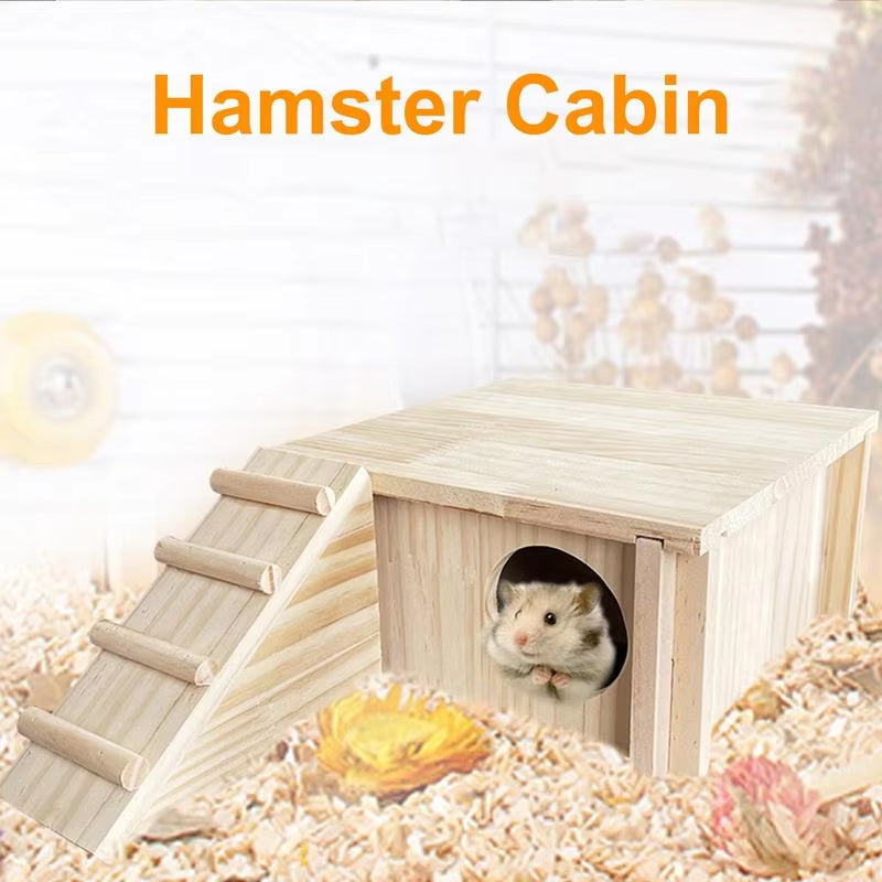 Wooden Hamster Hiding House Pets House Accessories Hamster Hiding Corner House Cage Accessories for Hamster Syrian Hamsters