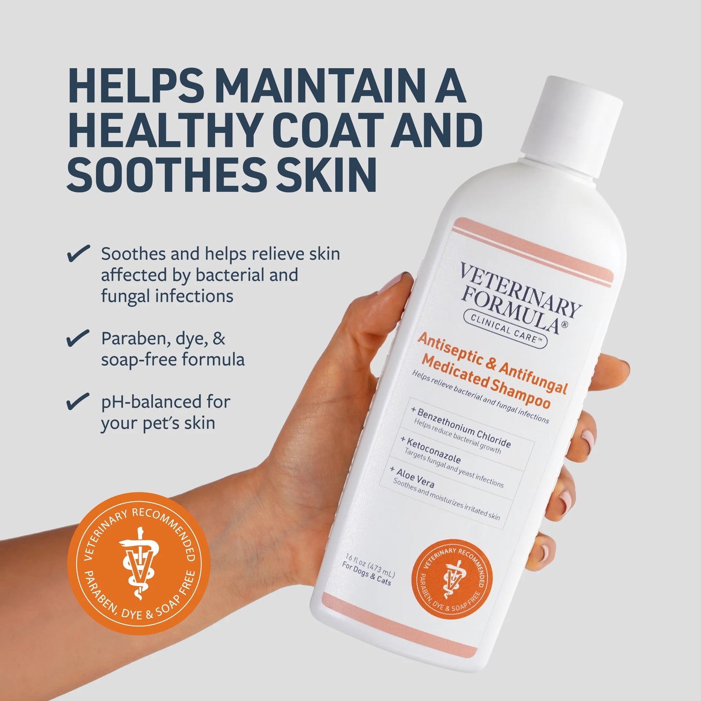 Clinical Care Antiseptic & Antifungal Shampoo for Dogs & Cats, 16 Oz.