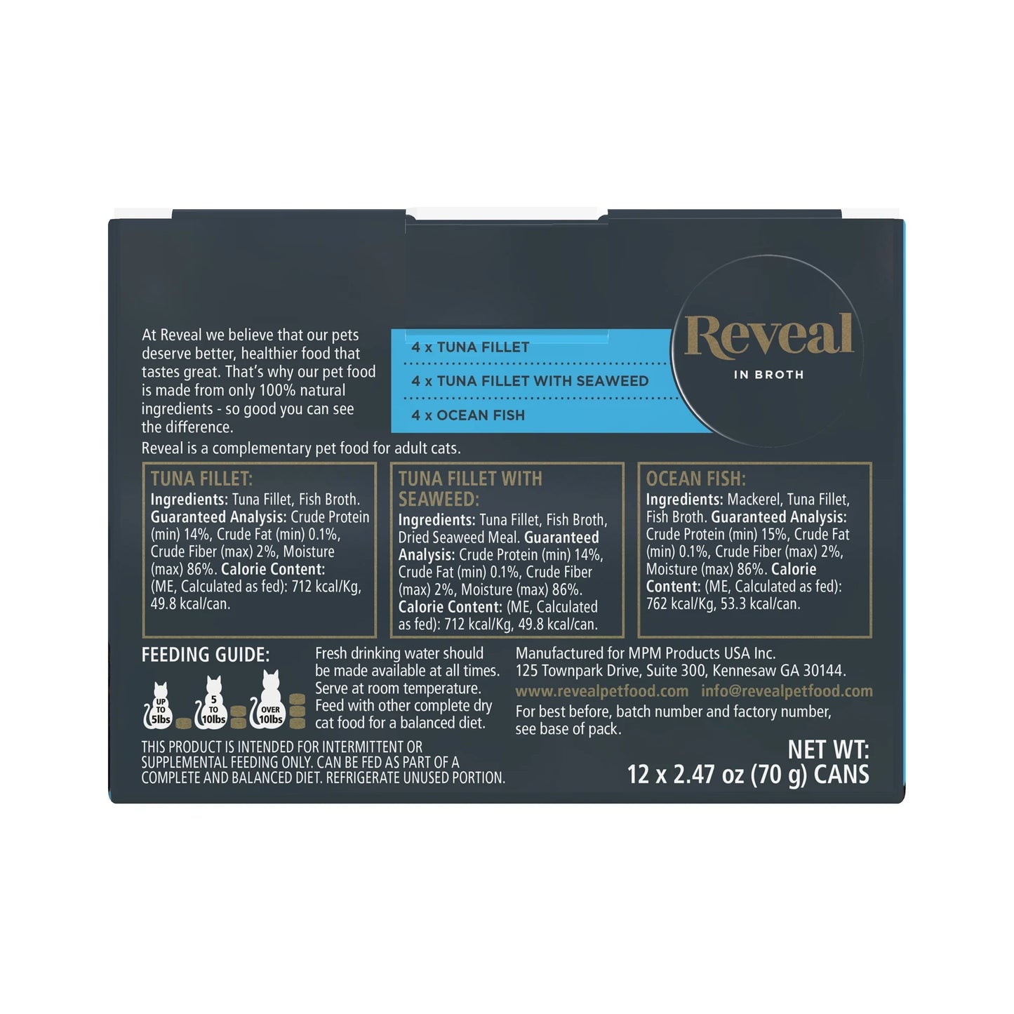 , Natural Wet Cat Food, Fish in Broth Variety Pack, 2.47Oz Can