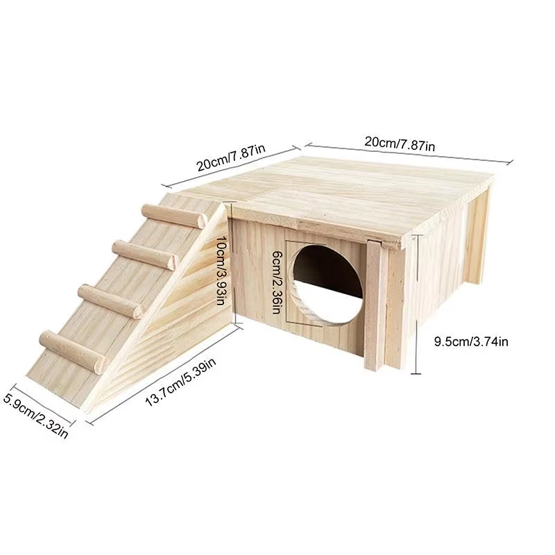 Wooden Hamster Hiding House Pets House Accessories Hamster Hiding Corner House Cage Accessories for Hamster Syrian Hamsters