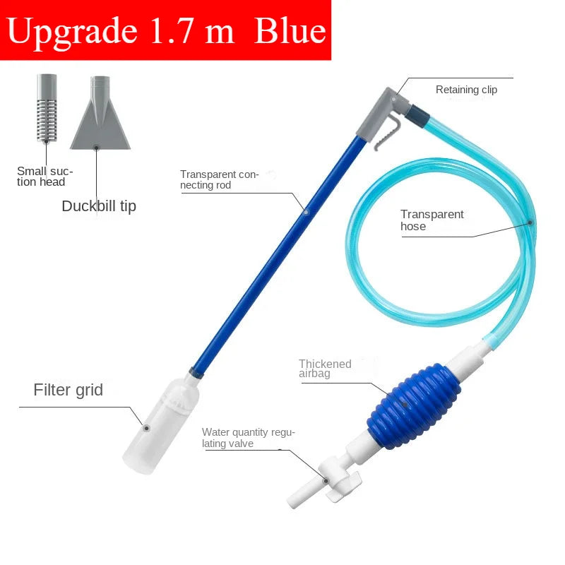 Large Fish Tank Aquarium Siphon Vacuum Gravel/Sand Washing and Water Change Cleaning Tool Kit with Extension Tube Fish Tank