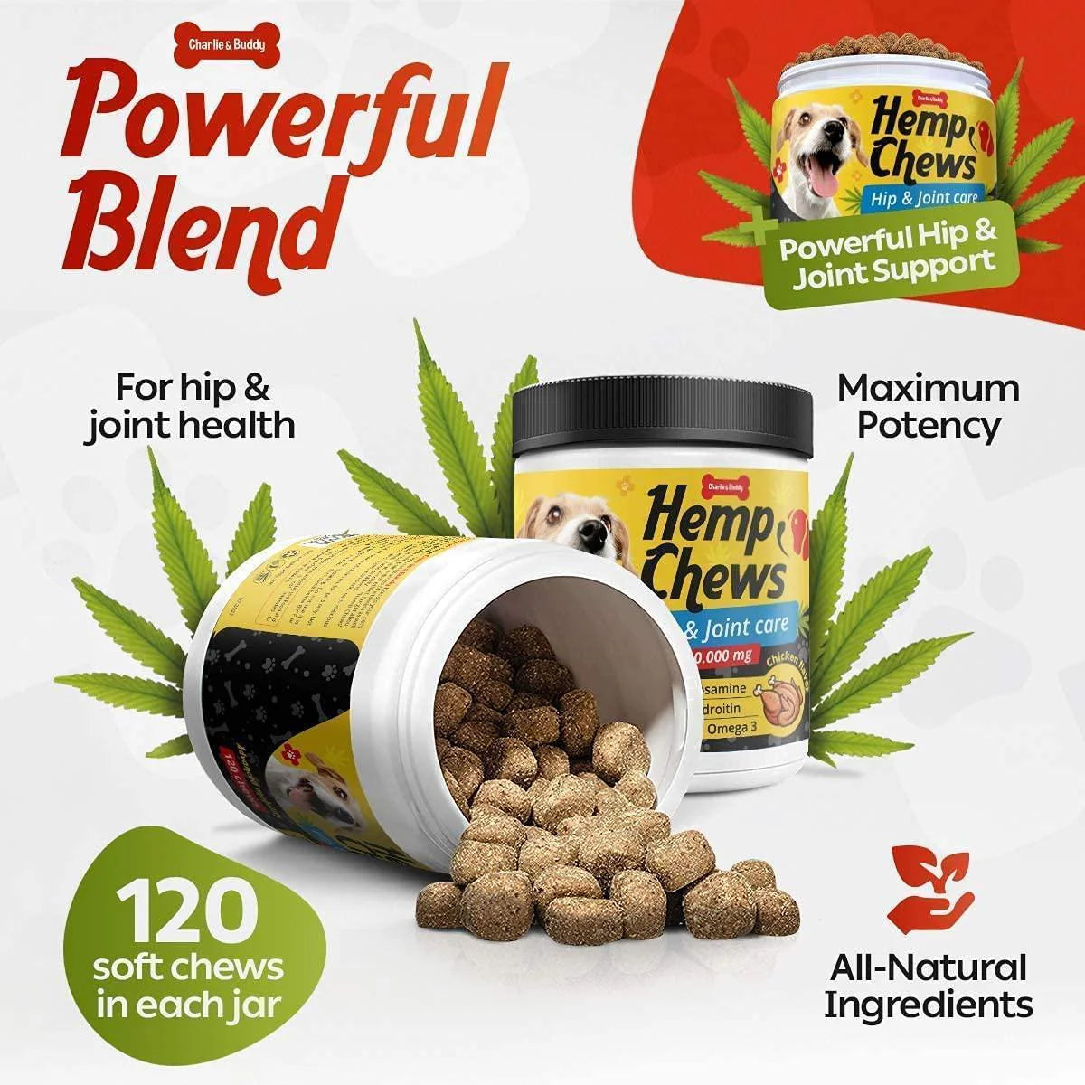 Hеmp Hiр and Jоint Supplement for Dogs 120 Hеmp Treats with Glucosamine