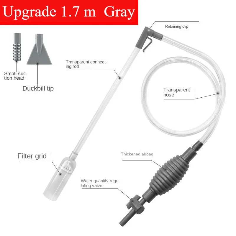 Large Fish Tank Aquarium Siphon Vacuum Gravel/Sand Washing and Water Change Cleaning Tool Kit with Extension Tube Fish Tank