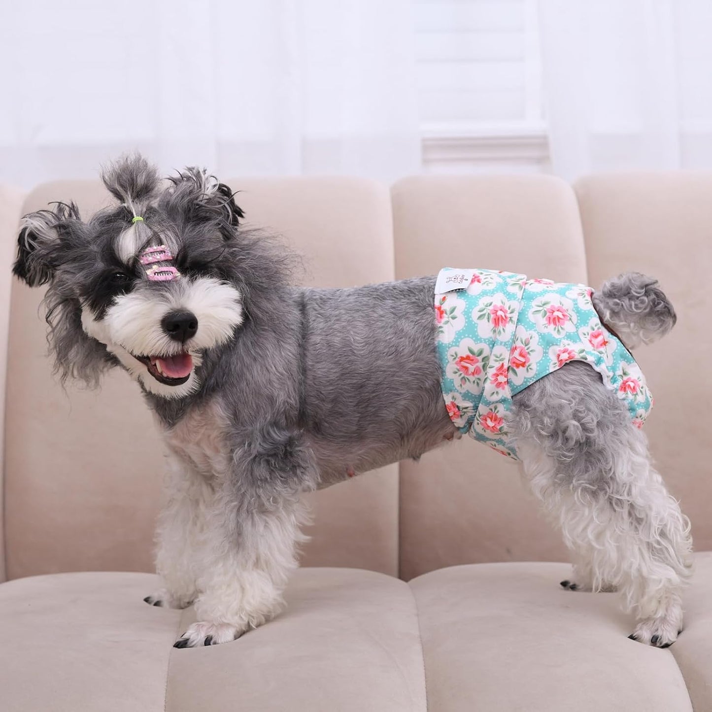 Dog Diapers Female Washable Small Medium Large 3 Pack Reusable Doggie Diapers Puppy Period Pants for Doggy Heat Cycle Peeing D14M