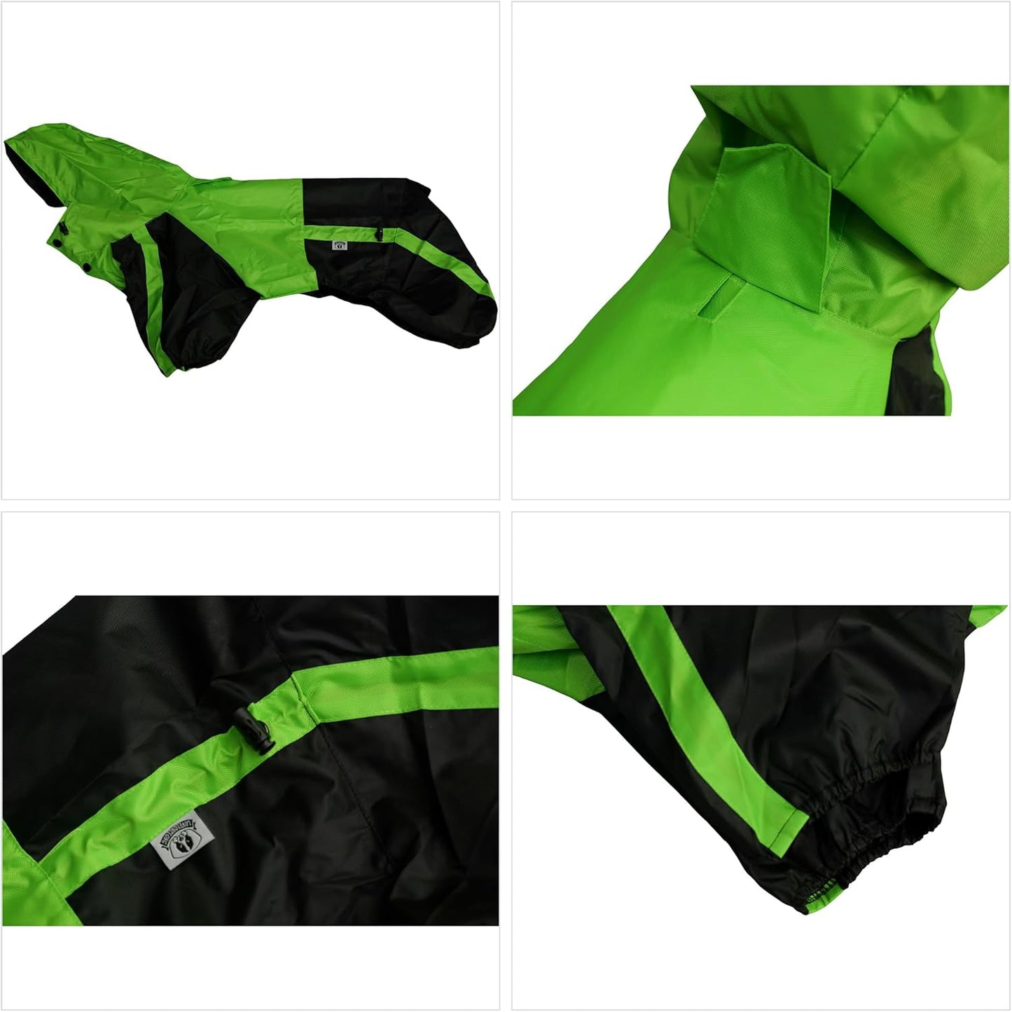 Pet Apparel Large Dog Clothing Raincoat Pet Clothes Rain Coat for Big Large Dogs Red Green Waterproof (L-M, Green)