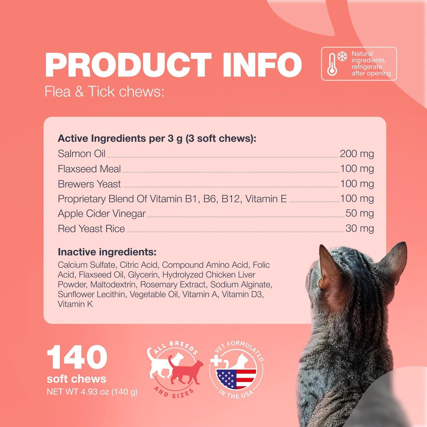 Insects Treatment for Cats Daily Oral Cat Insects Treatment Chews Chewable