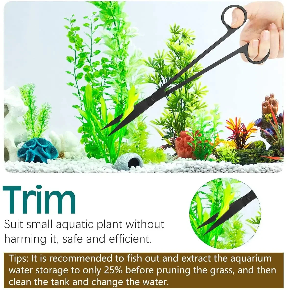 4-IN-1 Aquarium Tools Set Aquascape Anti-Rust Aquatic Plant Tool Stainless Steel Tweezers Scissors Spatula Fish Tank Accessories