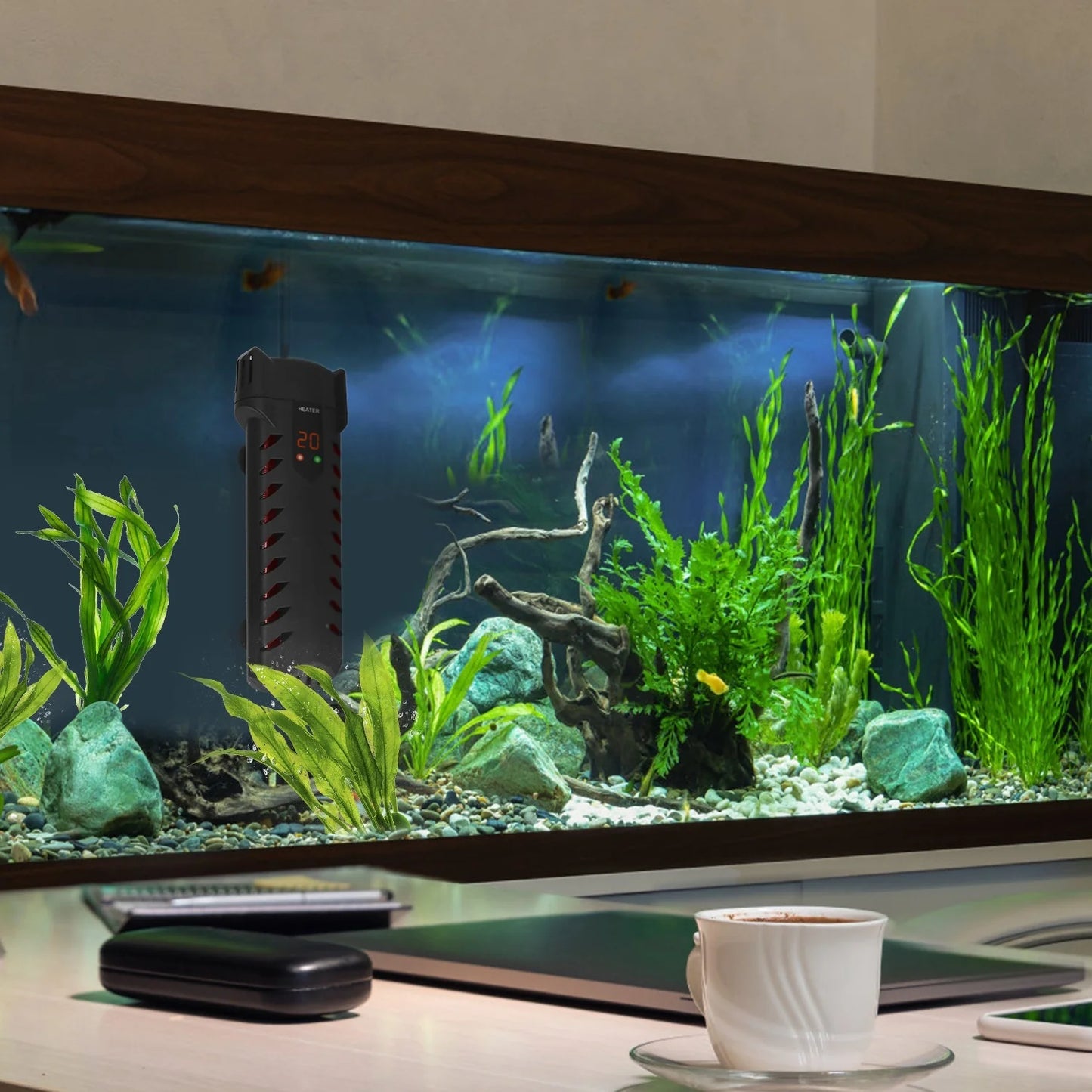 500W Submersible Aquarium Heater Temperature Adjustable External Controller 79Gal Fish Tank Heater Aquarium Thermostat Heater for Freshwater Saltwater