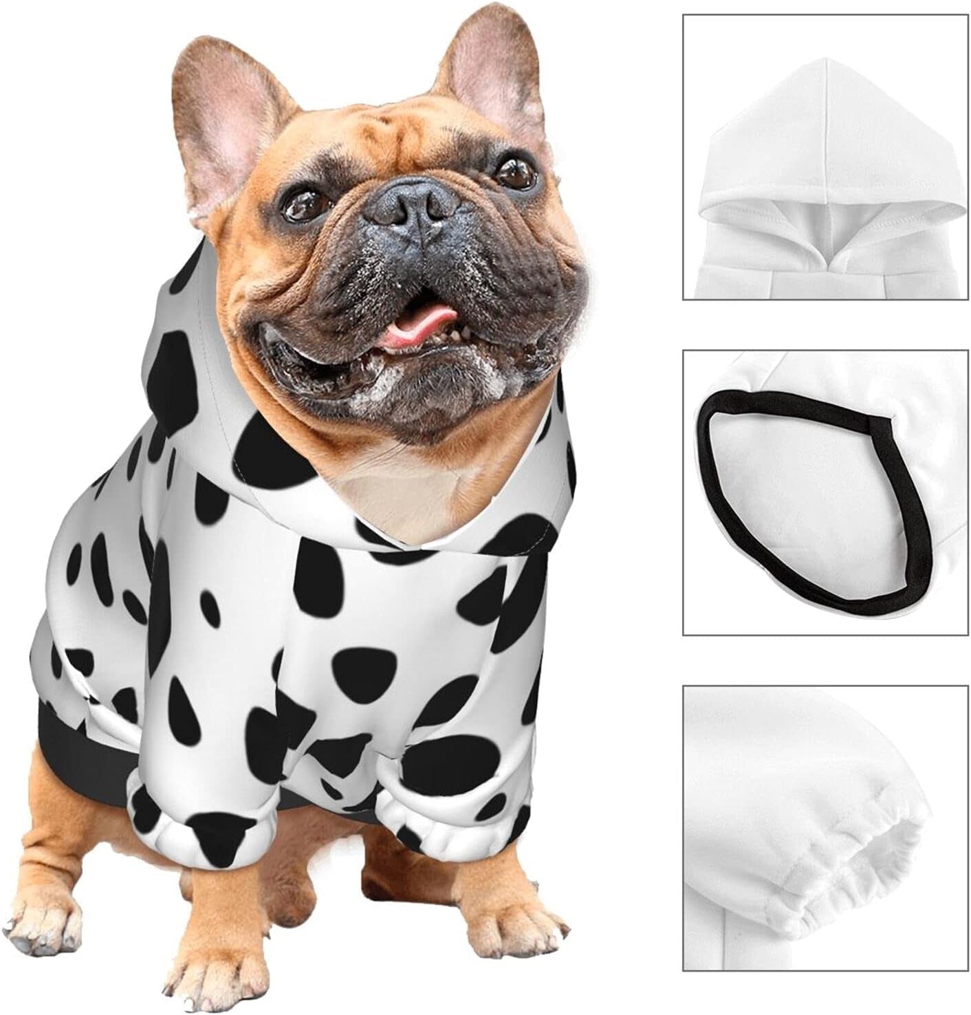 Fashion Pet Dog Cat Hoodies, Dalmation Print Pet Clothes Puppy Winter Sweatshirt Warm Sweater Coat Jacket XS