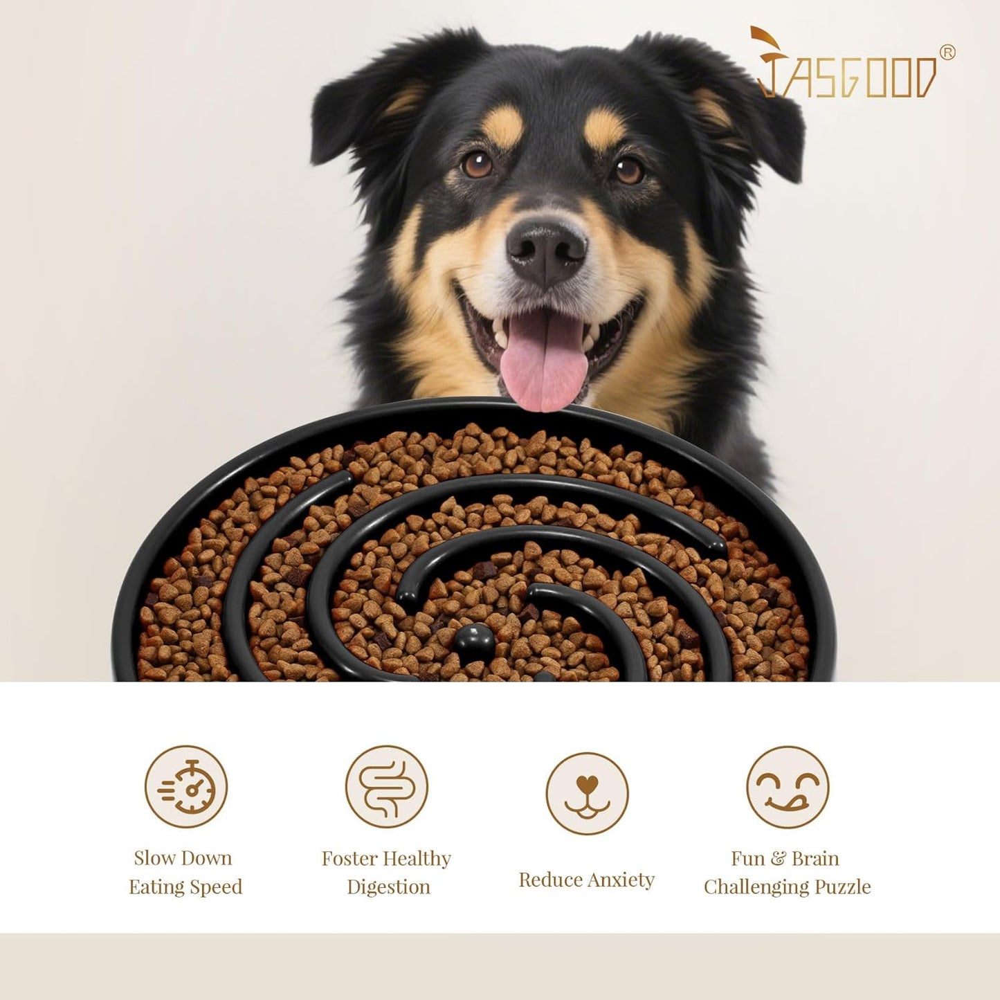 Slow Feeder Dogs Bowl for Large Medium Dogs,Anti-Gulping Pet Slower Food Feeding Bowls Stop Bloat,Preventing Choking
