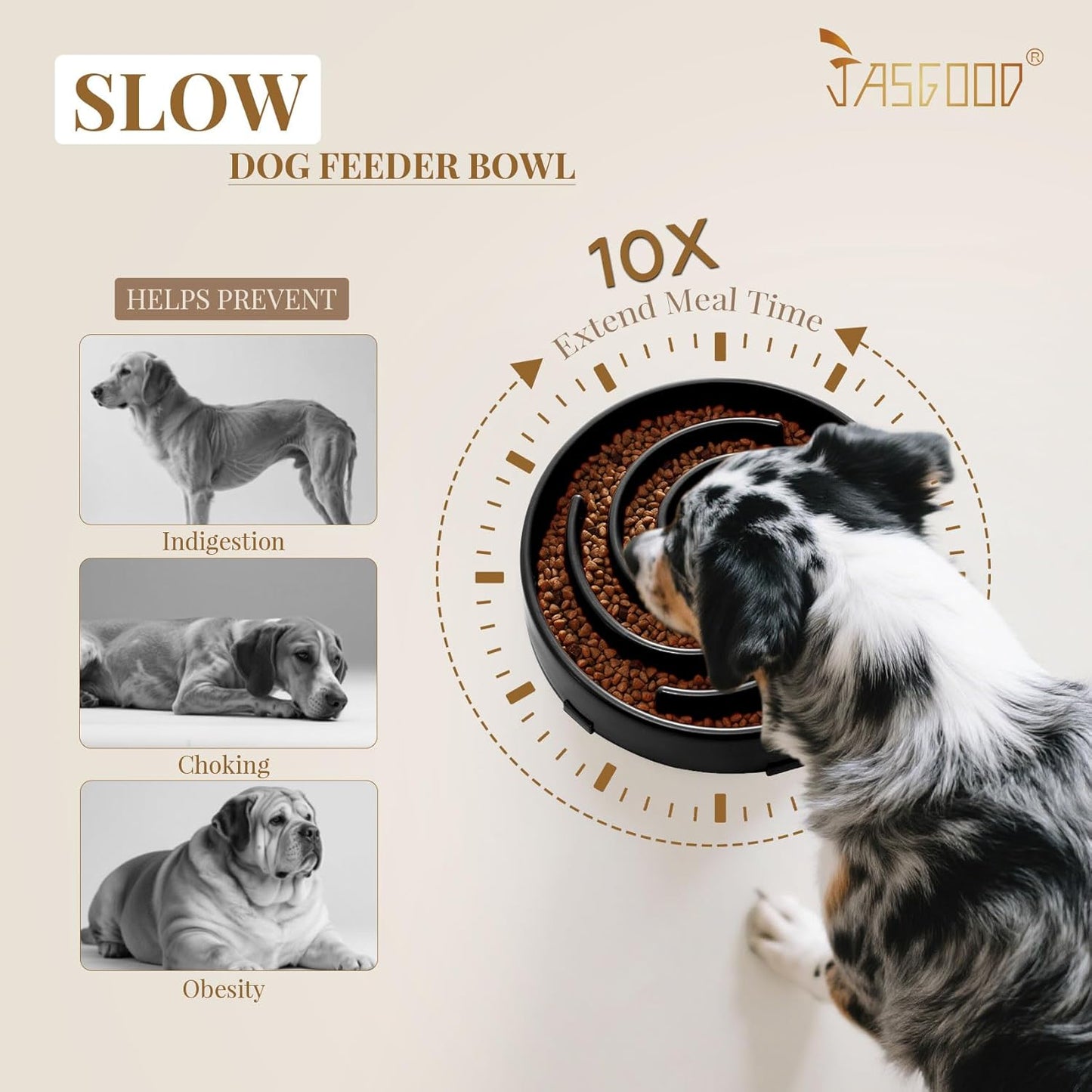 Slow Feeder Dogs Bowl for Large Medium Dogs,Anti-Gulping Pet Slower Food Feeding Bowls Stop Bloat,Preventing Choking