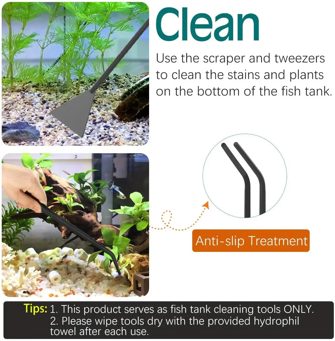 4-IN-1 Aquarium Tools Set Aquascape Anti-Rust Aquatic Plant Tool Stainless Steel Tweezers Scissors Spatula Fish Tank Accessories