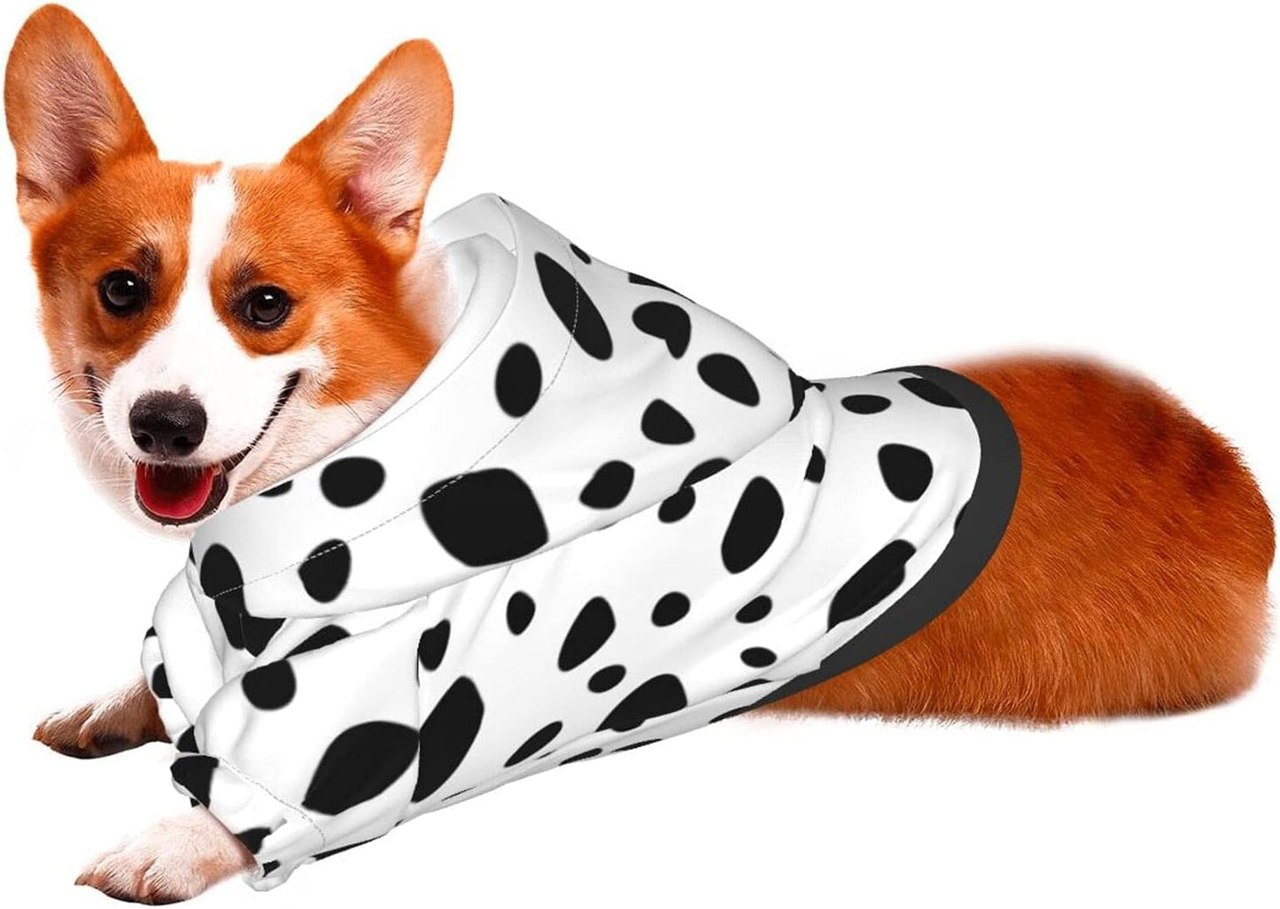 Fashion Pet Dog Cat Hoodies, Dalmation Print Pet Clothes Puppy Winter Sweatshirt Warm Sweater Coat Jacket XS