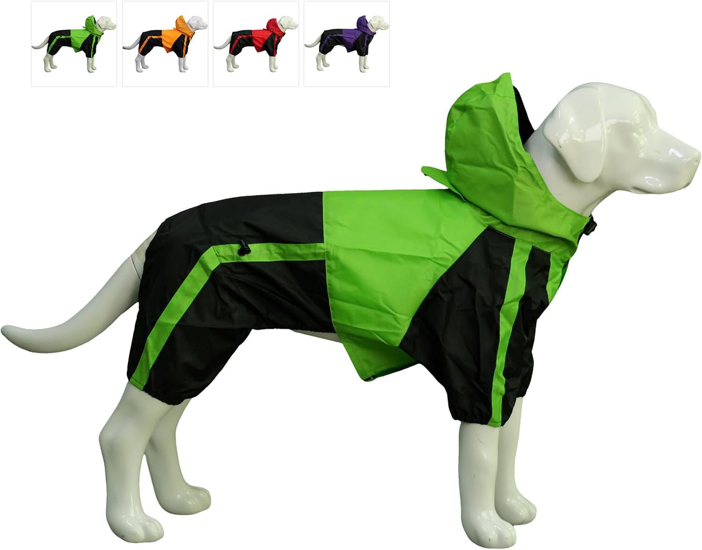 Pet Apparel Large Dog Clothing Raincoat Pet Clothes Rain Coat for Big Large Dogs Red Green Waterproof (L-M, Green)