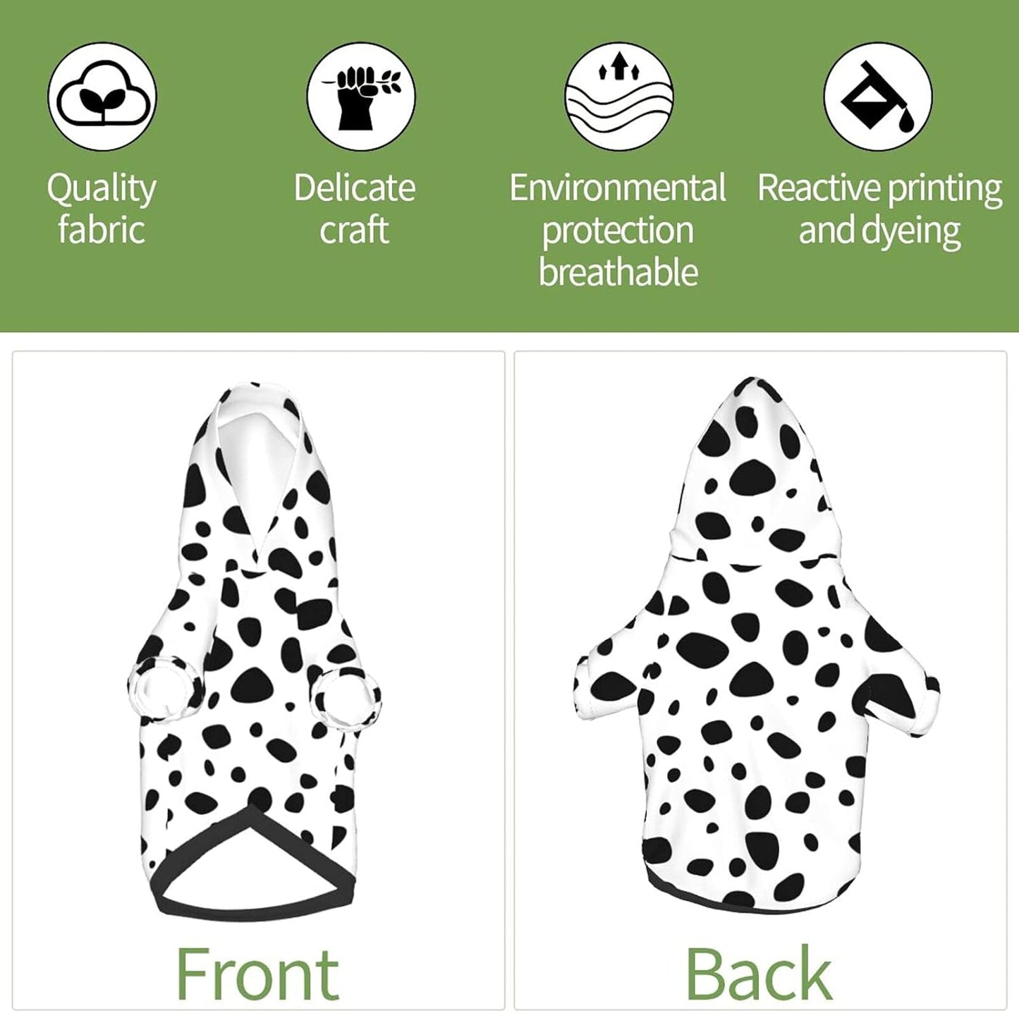 Fashion Pet Dog Cat Hoodies, Dalmation Print Pet Clothes Puppy Winter Sweatshirt Warm Sweater Coat Jacket XS