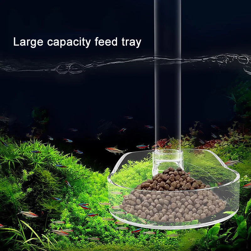 Acrylic Aquarium Fish Feeder Transparent Tube Multifunctional Large Capacity Fish Tank Food Dispenser for Aquarium Tank Shrimp