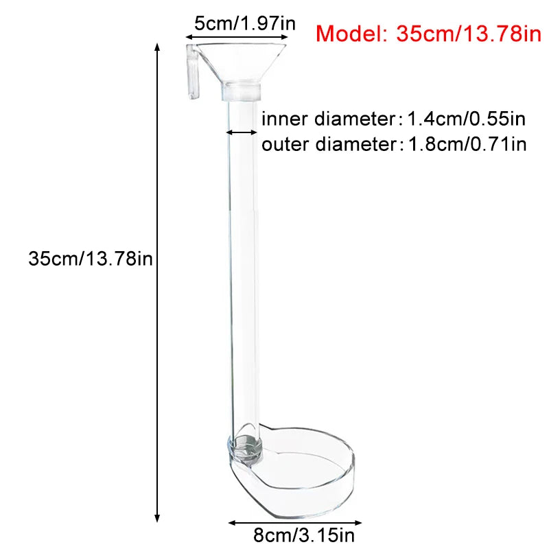 Acrylic Aquarium Fish Feeder Transparent Tube Multifunctional Large Capacity Fish Tank Food Dispenser for Aquarium Tank Shrimp