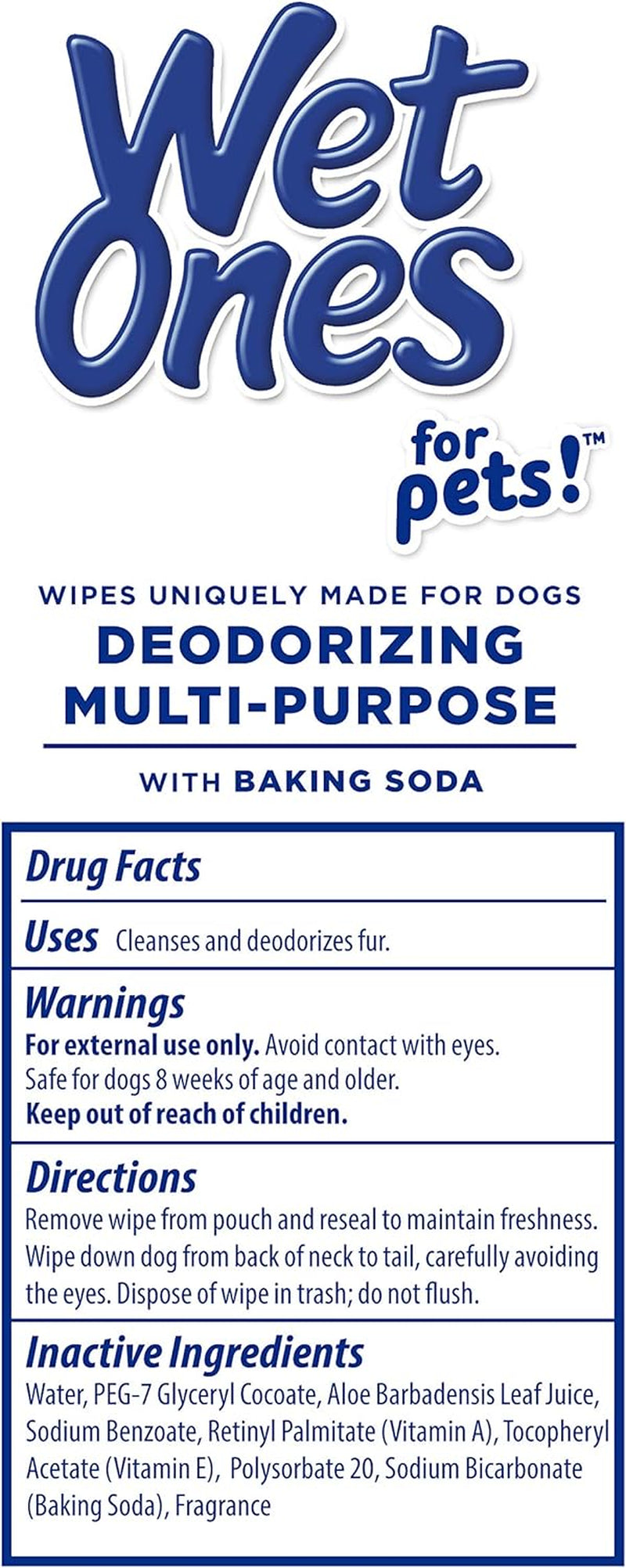 for Pets Deodorizing Multi-Purpose Dog Wipes with Baking Soda Dog Deodorizing Wipes for All Dogs in Tropical Splash Scent, Wipes with Wet Lock Seal Pouch Dog Wipes(Pack of 1,30 Count)