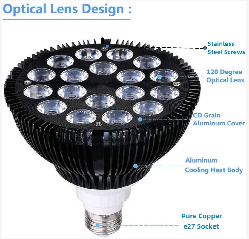 Full Specturm LED Aquarium Reef Light Grow Lamp Fish Tank Bulb for Coral Fish Saltwater Nanotank Plant SPS LPS
