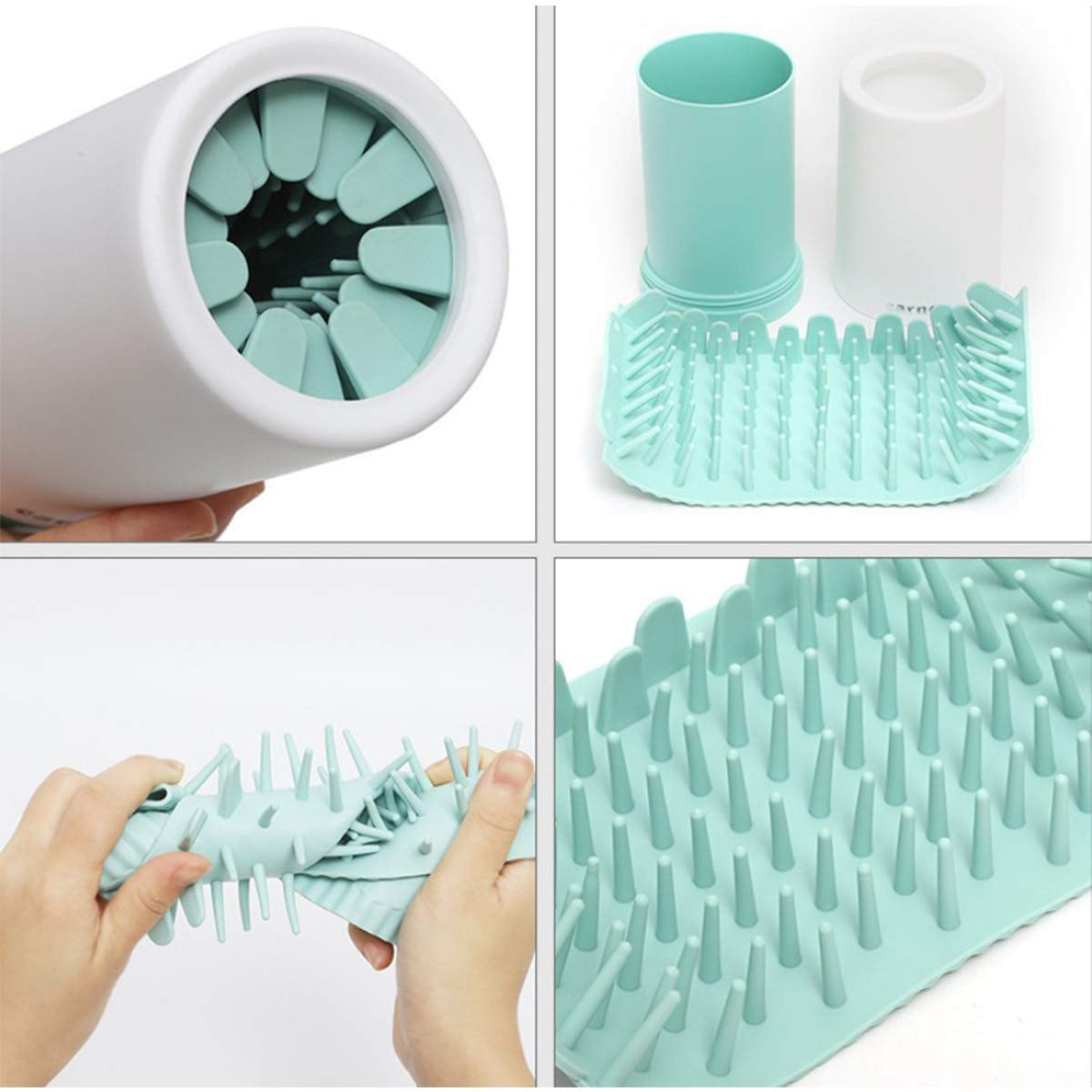 Dirty and Dusty Paw Cleaner for Large, Medium, Small Dog and Cat, Pet Footprint Cleaning Cups with Silicone Brush for Sanitizing and Cleaning Pet Paws (Large, Pink)