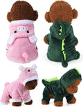 2 Pieces Cute Dog Costume Halloween Cat Clothes Pink Pig PET Costume Design Dinosaur Clothing Puppy Outfits PET Hoodie Warm Dress up Clothes for Puppies and Kitten(X-Small)