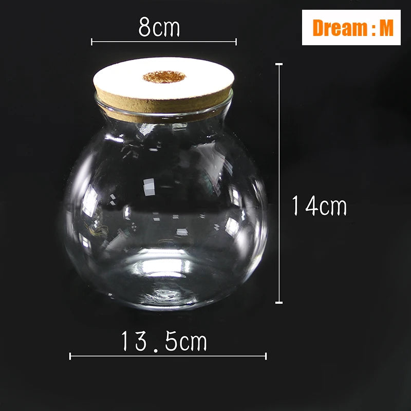Mini Glass Fish Tank Betta Fish Tank Aquarium Fish Tank Micro Landscape Ecological Bottle Empty Bottle DIY Aquarium Accessories