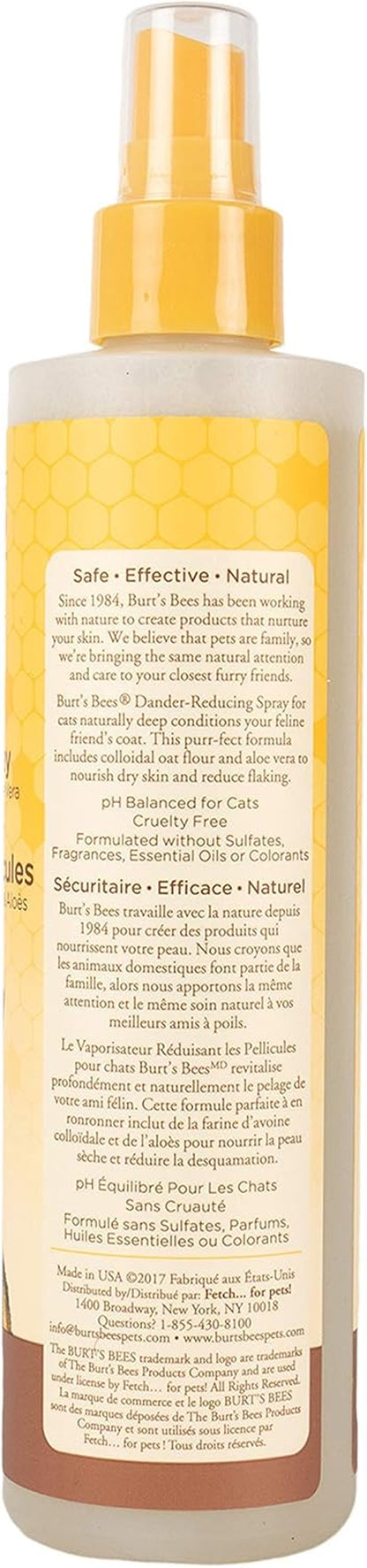 Dander Reducing Cat Spray with Colloidal Oat Flour and Honey - Cat Dander Remover Gives Dry Skin Relief for Cats, Essential Kitten Supplies for Allergy Relief, 10 Fl Oz