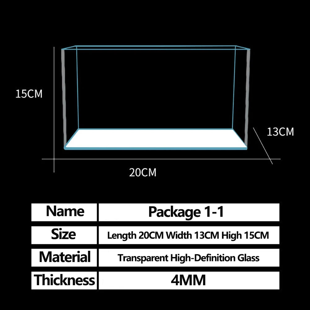 Fish Tank Transparent Glass Rectangular Aquarium Small and Medium Balcony Living Room Decoration Lazy Ecological Fish Tank