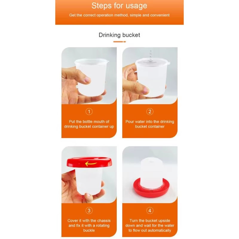 Chick Waterer Feeder Small Poultry Automatic Drinker Food Dispenser for Bird