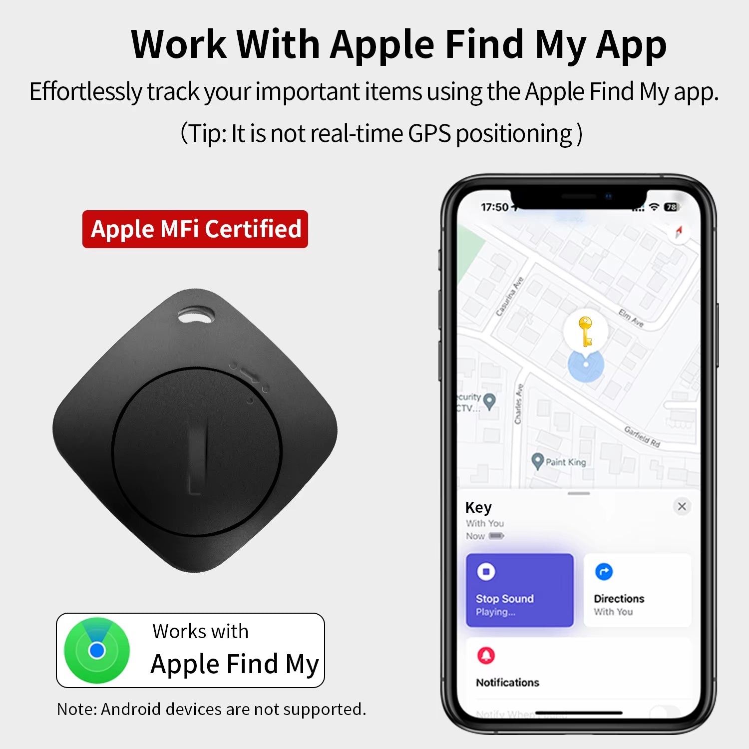 Bluetooth Pet Trackers, Item Locator Works with Apple Find My Global Network Smart Airtag for IOS System Item Finder for Key