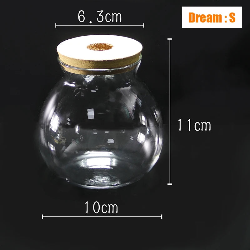 Mini Glass Fish Tank Betta Fish Tank Aquarium Fish Tank Micro Landscape Ecological Bottle Empty Bottle DIY Aquarium Accessories
