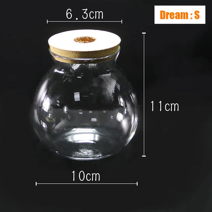 Mini Glass Fish Tank Betta Fish Tank Aquarium Fish Tank Micro Landscape Ecological Bottle Empty Bottle DIY Aquarium Accessories