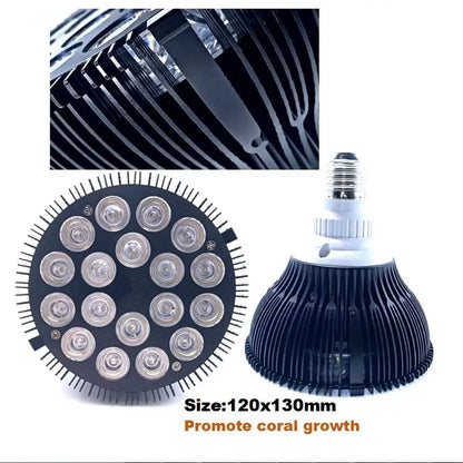 Full Specturm LED Aquarium Reef Light Grow Lamp Fish Tank Bulb for Coral Fish Saltwater Nanotank Plant SPS LPS