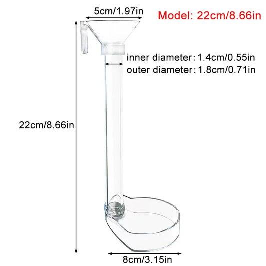 Acrylic Aquarium Fish Feeder Transparent Tube Multifunctional Large Capacity Fish Tank Food Dispenser for Aquarium Tank Shrimp