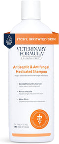 Clinical Care Antiseptic and Antifungal Medicated Shampoo for Dogs & Cats, 16 Fl Oz – Helps Alleviate Scaly, Greasy, Red Skin – Paraben, Dye, Soap-Free (1 Pack)