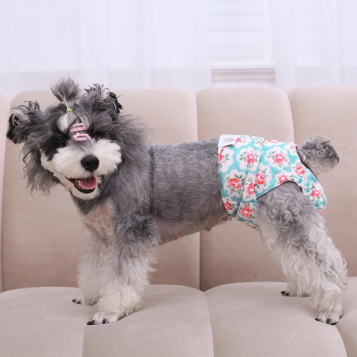 Dog Diapers Female Washable Small Medium Large 3 Pack Reusable Doggie Diapers Puppy Period Pants for Doggy Heat Cycle Peeing D14M