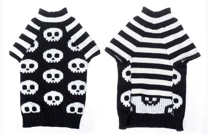 Pet Sweaters Skeleton Sweater the Cat Dog Clothes Pet Clothing Little Puppy Dog Sweaters (Small) Black