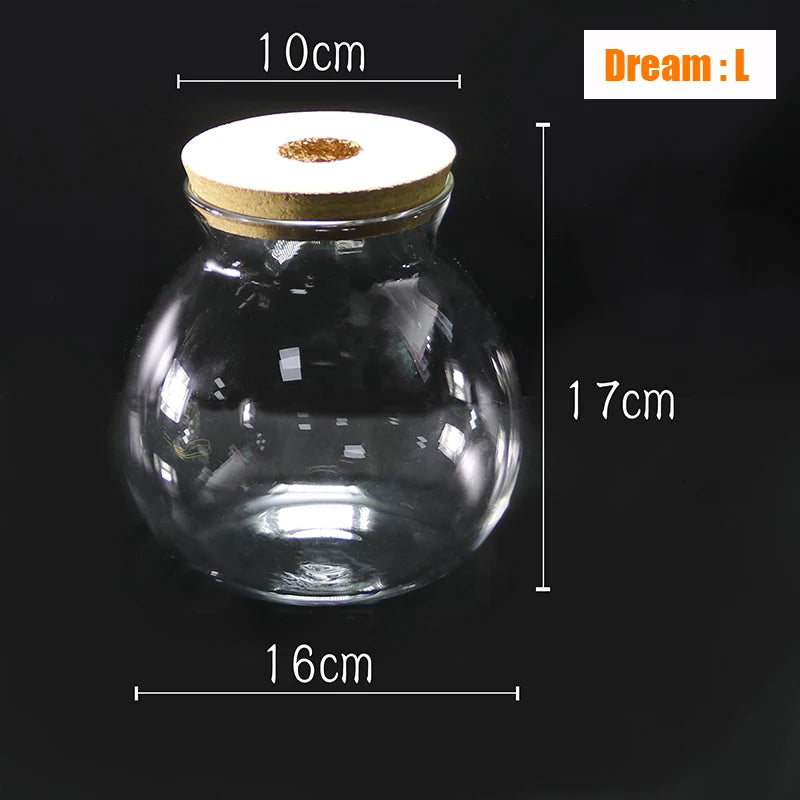 Mini Glass Fish Tank Betta Fish Tank Aquarium Fish Tank Micro Landscape Ecological Bottle Empty Bottle DIY Aquarium Accessories