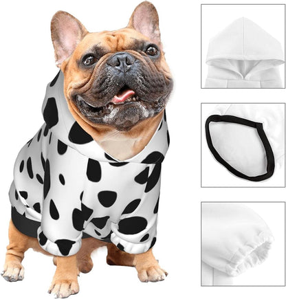 Fashion Pet Dog Cat Hoodies, Dalmation Print Pet Clothes Puppy Winter Sweatshirt Warm Sweater Coat Jacket XS