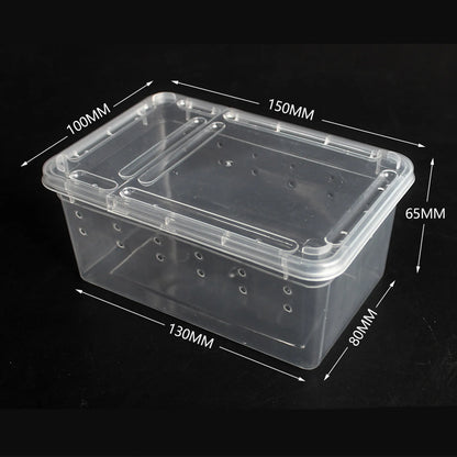 Reptile Feeding Box Portable Snake Breeding Box Lizard Cage Hatching Container for Frogs Tarantulas Turtles Hideout