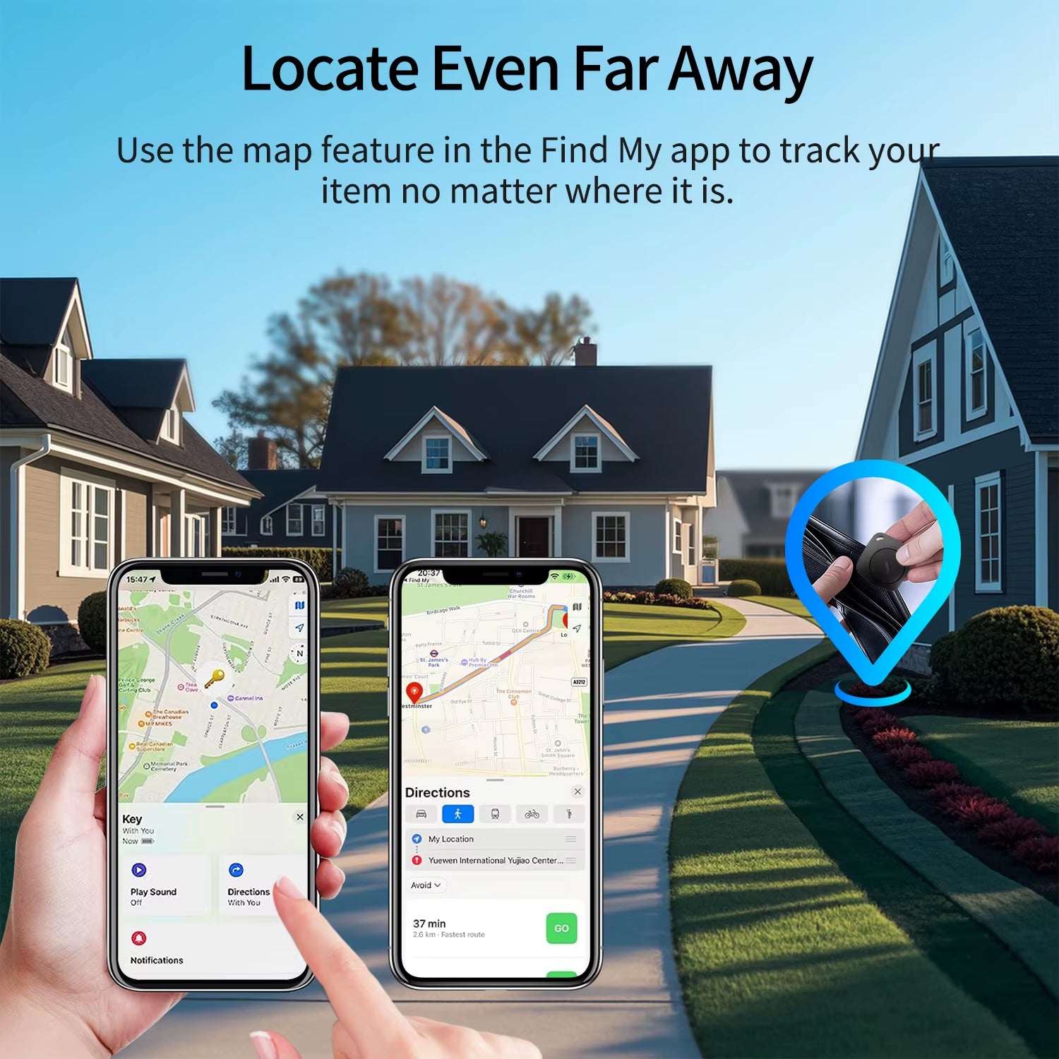 Bluetooth Pet Trackers, Item Locator Works with Apple Find My Global Network Smart Airtag for IOS System Item Finder for Key