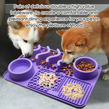 Multi-Functional Pet Food Bowl Slow Food Dinner Basin Pad