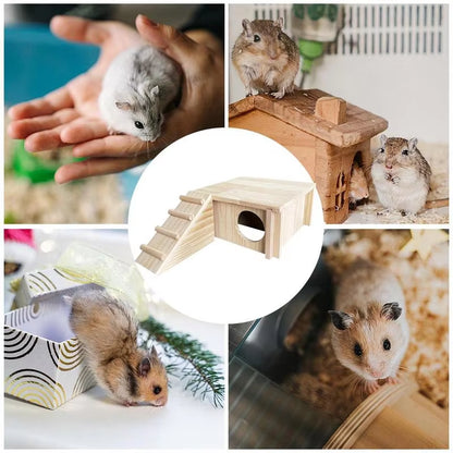 Wooden Hamster Hiding House Pets House Accessories Hamster Hiding Corner House Cage Accessories for Hamster Syrian Hamsters