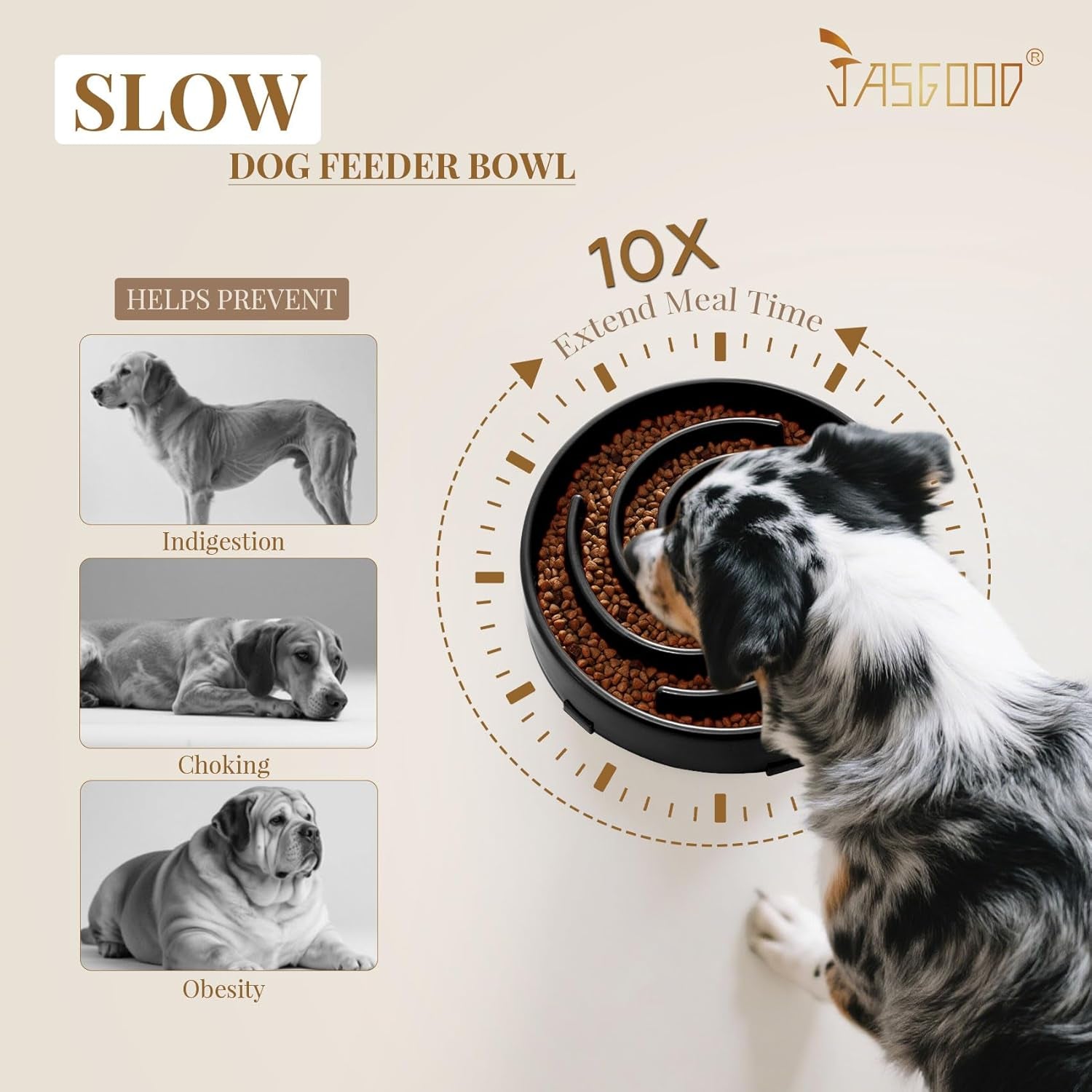 Slow Feeder Dogs Bowl for Large Medium Dogs,Anti-Gulping Pet Slower Food Feeding Bowls Stop Bloat,Preventing Choking