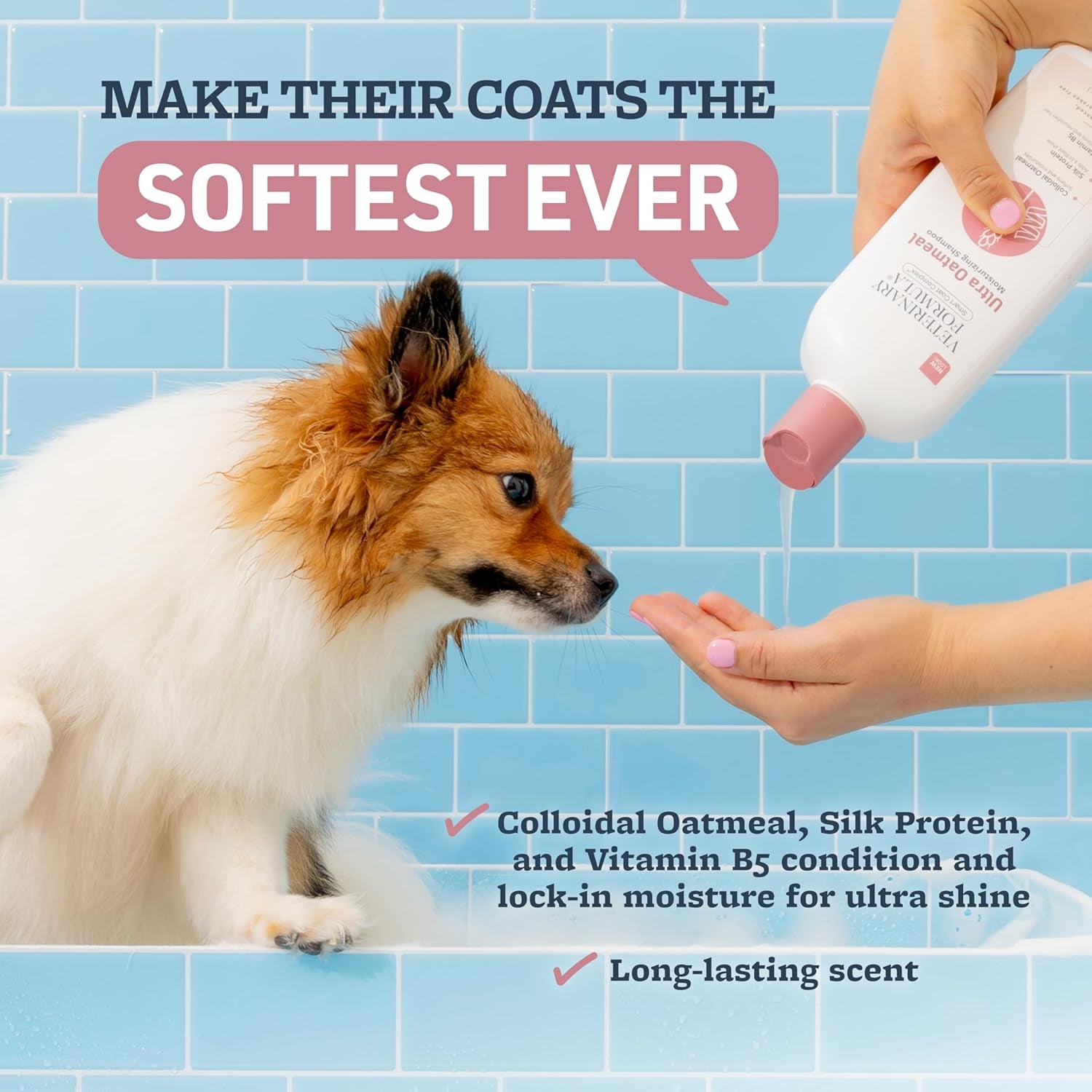 Smart Coat Complex Ultra Oatmeal Moisturizing Shampoo for Dogs, 17 Fl Oz – Moisture-Rich, Nourishing Shampoo – Leaves Coat Clean, Soft, Silky, Shiny – Long-Lasting Fragrance