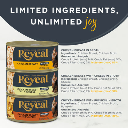 , Natural Wet Cat Food, Chicken in Broth Variety Pack, 2.47 Oz Cans