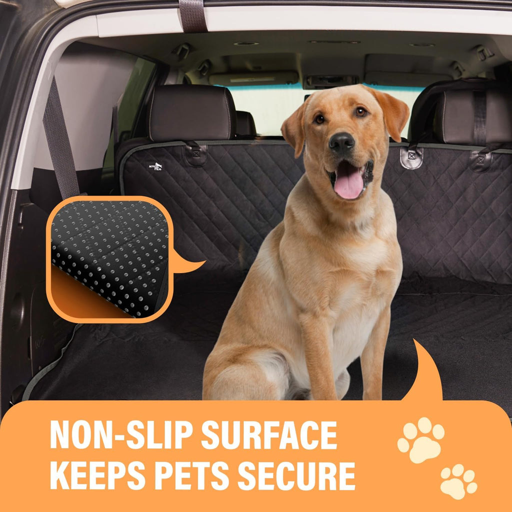 Dog Car Seat Cover for Back Seat, Waterproof Pet Hammock Protector, Durable Nonslip Seat Protection SUV Truck, Standard 53"X56", Black