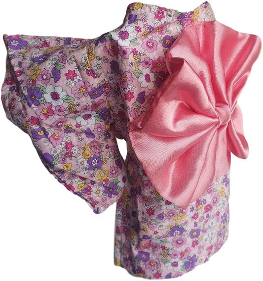 Dog Costume Halloween Cat Clothing Cosplay Japan Kimono Pet Clothes for Doggy Kitty Rabbits Pig Fun, Purple, Medium