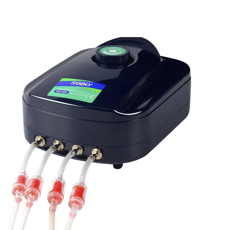 SOBO Silent Aquarium Oxygen Air Pump Fish Tank Adjustable Air Volume High Power Oxygenator Air Compressor Aerator 220V